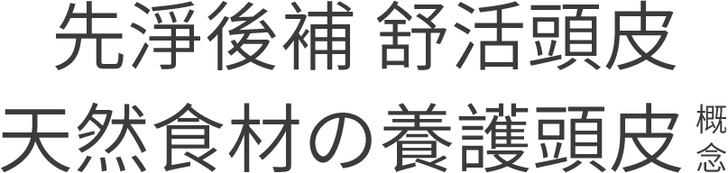 先淨後補 舒活頭皮 天然食材の養護頭皮概念